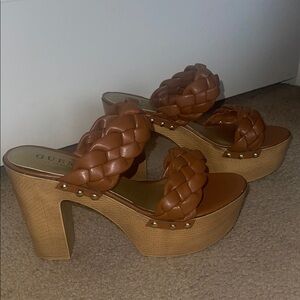 GUESS Women's Tan Platform Sandals